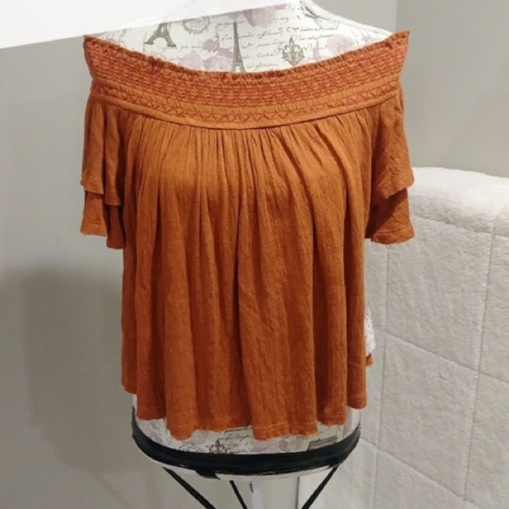 Free People Santorini Off Shoulder Crop Top
